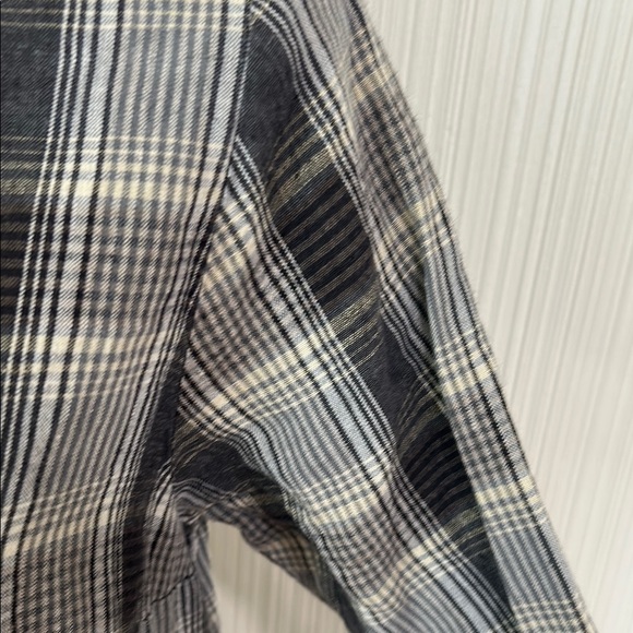 Flax Black and White Plaid Blouse 100% Linen - Picture 3 of 6